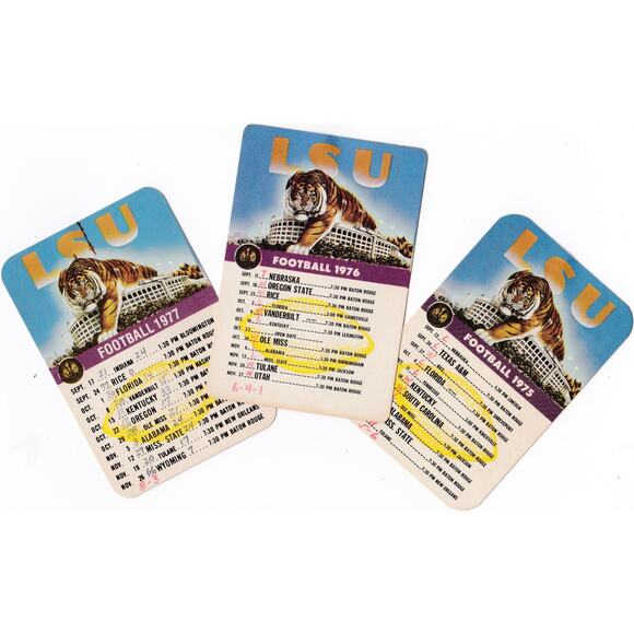 Vintage 1975 1976 1977 LSU Tigers Pocket Mini Football Schedule - A1118 - Picture 7 of 8